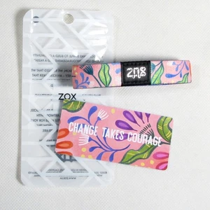 ZOX  Change Takes Courage Silver Single Medium Wristband Card And Package New - Picture 1 of 6