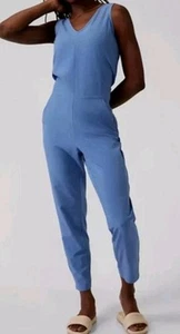 Athleta Brooklyn Jumpsuit Größe 12T Tall Cottage Blau Activewear Athleisure - Bild 1 von 9