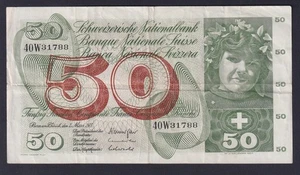 Banknotes Switzerland 50 Francs 1973 P 48m BB / VF - Picture 1 of 2