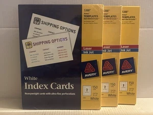 (2+) Avery 5388 Printable White Index Cards,Heavyweight, 3"x5", 360 Total Cards - Picture 1 of 12