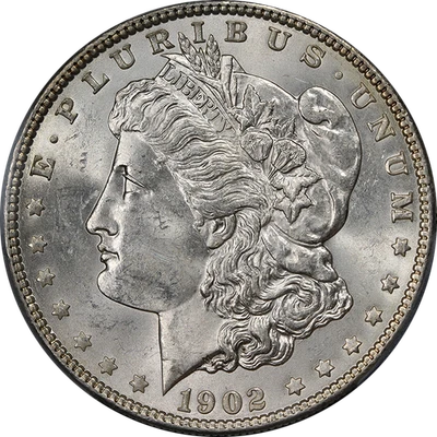 1902 年 P 版摩根银币 PCGS 评级 MS64 大眼吸引大打击 — 第 1/4 张图片