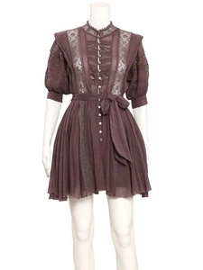 FREE PEOPLE Brand New Purple Lace Mini Dress AU 6 - Picture 1 of 3