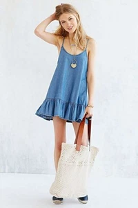 One Teaspoon Dress Size M / UK 12 Pinkie Denim Casual Holiday Festival Summer - Picture 1 of 13