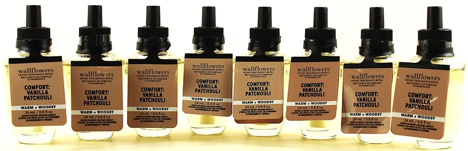 8 recambios de aceite fragancia flores de pared Bath & Body Works COMFORT VAINILLA PATCHOULI Foto 1 de 1