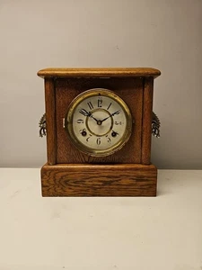 Antike New Haven Clock Co. Kaminuhr funktioniert mit Schlüssel - Bild 1 von 7