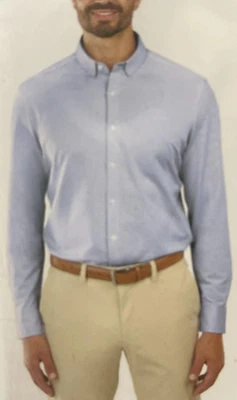 NEW Kirkland Signature Men's 34/35 M Knit Button Down Dress Shirt Modern Fit - Image 1 of 4