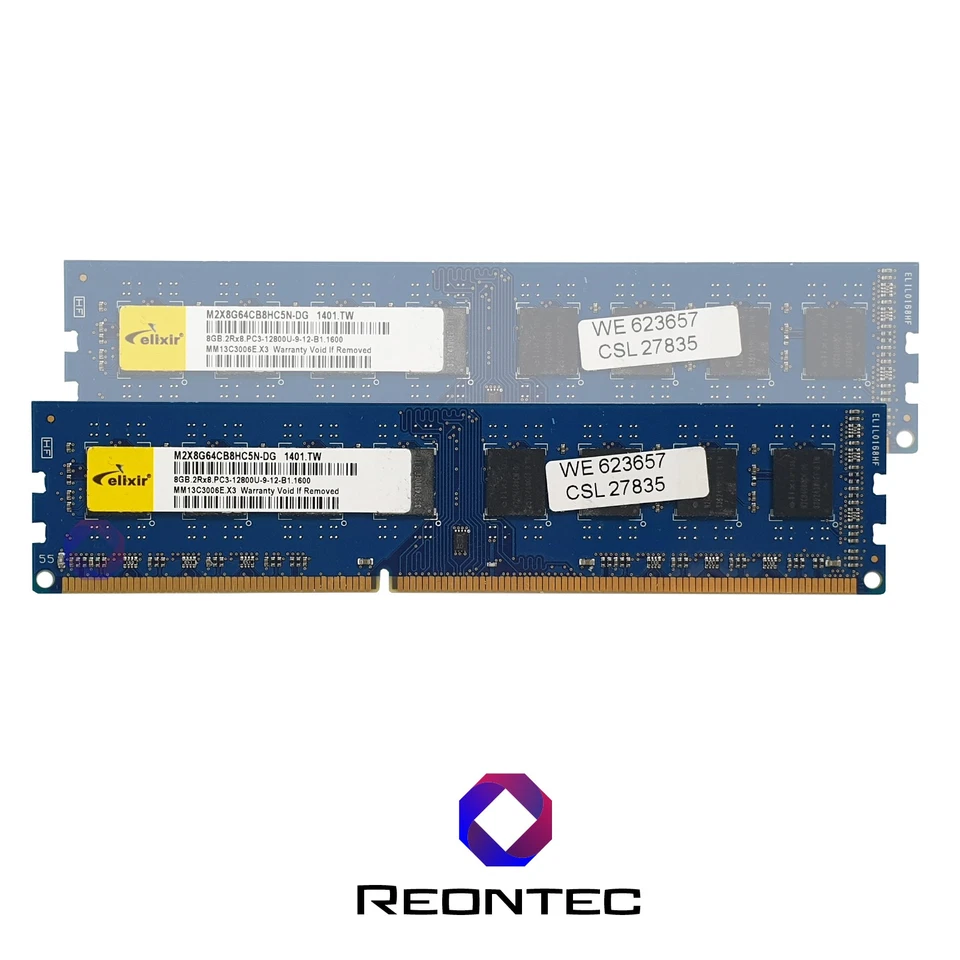 8GB RAM PC Elixir PC3 - 12800U DDR3 M2X8G64CB8HC5N-DG 2Rx8 - Immagine 1 di 1