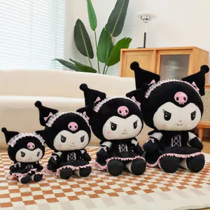 Cartoon Kuromi Plüschpuppe Überwurfkissen Kissen Kuscheltier Geschenk 25/35/45/60cm - Bild 1 von 21