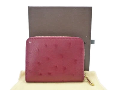 Porta-cartão autêntico LOUIS VUITTON com zíper bolsa moeda avestruz N91230 vermelho #36636256 - Imagem 1 de 4