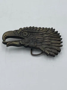 Vintage Eagle Head Belt Buckle Indiana Metal Craft Marked JG5 Bronze Color - Picture 1 of 4