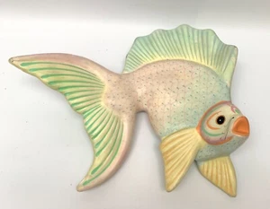 Cerámica Mexicana Ángel Pez Escultural Folk Decoración de Pared J Merguia Pasteles - Imagen 1 de 4
