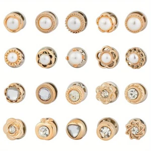 1Box 40Pcs 20 Styles Plastic Safety Brooches with Iron Pins and Acrylic - Picture 1 of 6