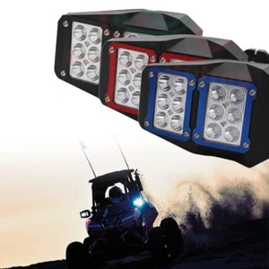 LED UTV Rear View Side Mirrors For 1.5"-2" Polaris RZR 570/800 /900 S /1000 XP 4 - Picture 1 of 16