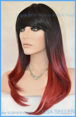 LONG STRAIGHT STYLE WITH FRINGE & BANGS  TT4B.BURGANDY    1352 - Image 1 of 4