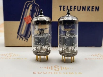 Telefunken E88CC = 6922 Соответствующая Пара ◇ Низ - Ульм 1968 - Сильный Новый из старых запасов - Изображение 1 из 4