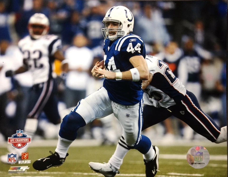 FOTO DE ACCIÓN 8X10 JUEGO CAMPEONATO AFC DALLAS CLARK 2006 Indianapolis Colts Foto 1 de 1