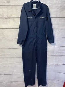 US Navy Military Coveralls Adult 42XL Fits 36x30 Blue Utility Jumpsuit Zipper. - Picture 1 of 11