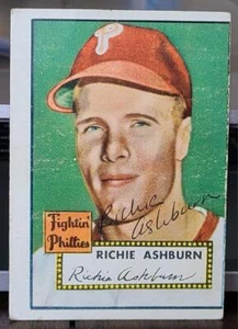 1952 TOPPS #216 RICHIESTE ASHBURN CARTOLINA D'EPOCA FIRMATA PHILLIES WHIZ KIDS DEC - Foto 1 di 1