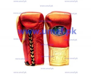 Custom Made No Boxing No Life Boxing Gloves Red and Gold - Picture 1 of 2