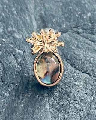 P2GO 316L SS хрящ кольцо с синий ананас подвеска с имитацией опала - Изображение 1 из 4