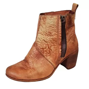 Botas de cuero envejecido Felmini para mujer talla 38/7,5 marrón camel tobillo boho resistentes - Imagen 1 de 13