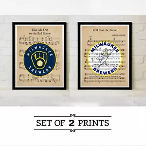 Milwaukee Brewers Logo Set Take Me out Ballspiel Roll Out Fass Baseball Geschenk - Bild 1 von 3
