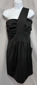 Gretchen Scott Größe Damen Gr. Medium einfarbig schwarz One Shoulder Jane Kleid - Bild 1 von 10