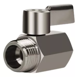 Válvula de bola de acero inoxidable 3/8" NPT 304 macho hembra montaje de tubería resistente FM - Imagen 1 de 2
