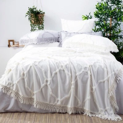 Park Avenue Moroccan Cotton Vintage washed Tufted Bed Cover|Coverlet set-Bright