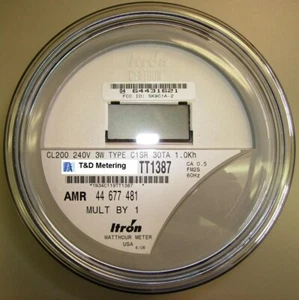 ITRON, WATTHOUR METER (KWH) C1S / C1SR - 240 VOLTS, 200 AMPS, 4 LUGS, ZERO RESET - Picture 1 of 6
