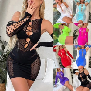 Women Sexy Lingerie Fishnet Body Stocking Sleepwear Dress Underwear Bodysuit - Picture 1 of 32