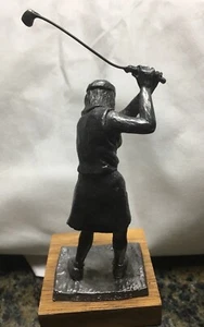 Vintage 1985 Michael Ricker Pewter Lady Golfer Figure - Picture 1 of 6