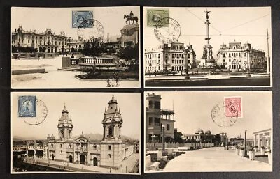 PERU 1925 ca. 4 x FOTO - PPC -STAMP ON FRONT - NOT MAILED -VF - @7 - Image 1 of 2
