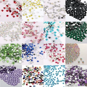 200 Crystal Flatback Rhinestones Colours For Nails Art Tips Craft Decoration 2mm - Picture 1 of 22