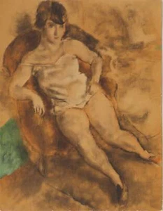 Jules PASCIN : Femme posant, Lithographie signée - Picture 1 of 6