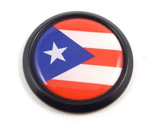 Puerto Rico Black Round Flag Car Decal Emblem bumper 3D Sticker 1.85" - Bild 1 von 2