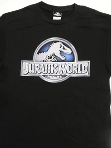 Jurassic Park World Movie Dinosaur Metal Logo Licensed T-Shirt Medium - Picture 1 of 1