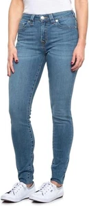Jean para mujer True Religion Halle tiro medio ajuste súper ajustado (27, lavado medio) - Imagen 1 de 3