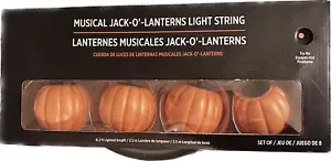 Spooky Moods Musical Jack-O’-Lantern Light String 8 Singing Pumpkins Halloween - Picture 1 of 2