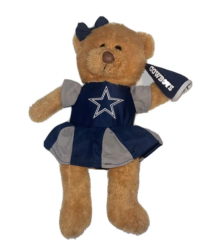 Good Stuff Dallas Cowboys Cheerleader 13" Plush Teddy Bear Cheer Megaphone Cover