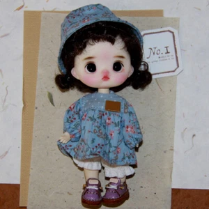 Mini BJD Doll Toy Resin Head Joint Body with Doll Clothes Black Eyes can move - Bild 1 von 5