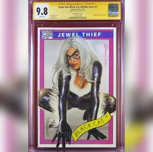 TAMAÑO GIGANTE GATO NEGRO PUNTUACIÓN INFINITY #1 CVR C CGC 9.8 SS FIRMADO POR GREG HORN - Imagen 1 de 1