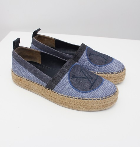 LOUIS VUITTON TRAINER Piatti slip on donna LOUIS VUITTON logo espadrillas RARI finiture in pelle 39