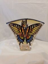 Amia Studio Hand Painted Glass Vase Butterflies
