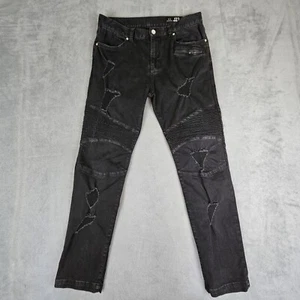 Jeans uomo Armani Exchange J27 skinny biker 32 nero sminuzzato moto elasticizzato - Foto 1 di 14