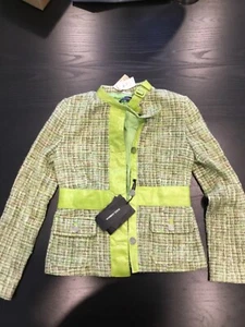 New $2675 DOLCE & GABBANA Water Snake Green Boucle Jacket Italian 42 -USA 6 M - Picture 1 of 10