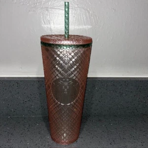 Starbucks 2021 Pink Winter Christmas Holiday Jeweled Tumbler Cold Cup 24oz - Picture 1 of 6