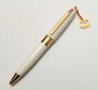 Authentic GUCCI Ballpoint Pen Icon White Gold Charm GG Women Men From Japan