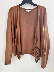 Westport 1962 Damen Strickjacke vorne offen XL Wildlederimitat detailliert Boho Westernsaum - Bild 1 von 10