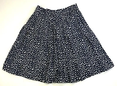 CHRISTOPHER & BANKS full skirt SIZE 8 blue white dots pleats lined cotton (E337) - Image 1 of 4